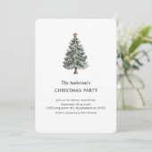 Elegant Watercolor Christmas Tree Party 招待状 (スタンド正面)