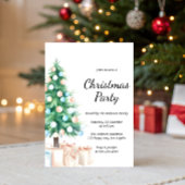 Elegant Watercolor Christmas Tree Party Invitation 招待状