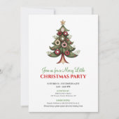 Elegant watercolor Christmas tree party invite 招待状 (正面)