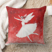 Elegant Watercolor Christmas Tree Pillow クッション (ブランケット)