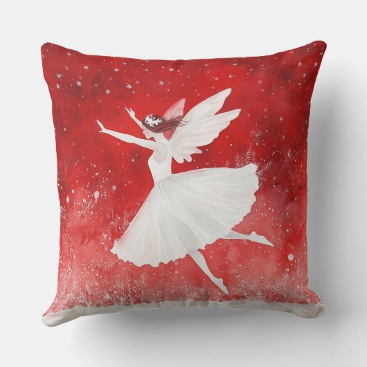 Elegant Watercolor Christmas Tree Pillow  クッション (裏面)