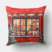 Elegant Watercolor Christmas Tree Pillow  クッション (裏面)