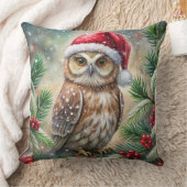 Elegant Watercolor Christmas Tree Pillow  クッション (ブランケット)