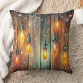 Elegant Watercolor Christmas Tree Pillow クッション (ブランケット)