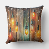 Elegant Watercolor Christmas Tree Pillow クッション (裏面)