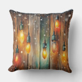 Elegant Watercolor Christmas Tree Pillow  クッション (正面)