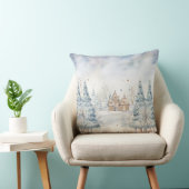 Elegant Watercolor Christmas Tree Pillow  クッション (椅子)