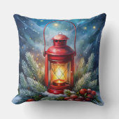 Elegant Watercolor Christmas Tree Pillow  クッション (正面)