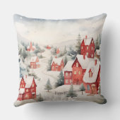 Elegant Watercolor Christmas Tree Pillow クッション (裏面)