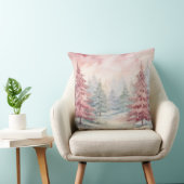 Elegant Watercolor Christmas Tree Pillow クッション (椅子)