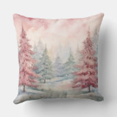 Elegant Watercolor Christmas Tree Pillow クッション (裏面)