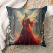 Elegant Watercolor Christmas Tree Pillow クッション (ブランケット)