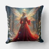 Elegant Watercolor Christmas Tree Pillow クッション (裏面)