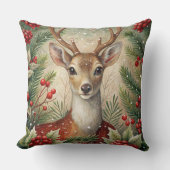Elegant Watercolor Christmas Tree Pillow  クッション (正面)
