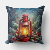 Elegant Watercolor Christmas Tree Pillow  クッション (正面)
