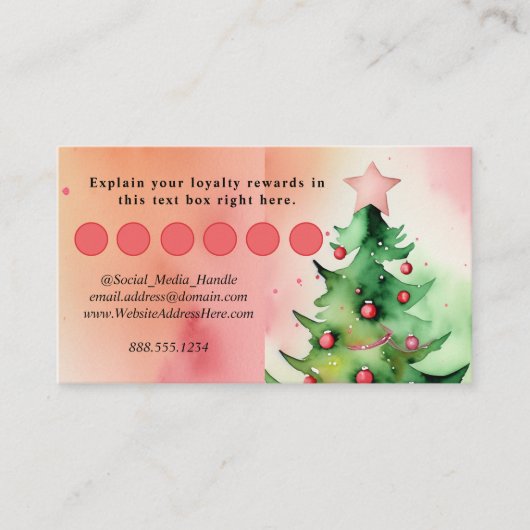 Elegant Watercolor Christmas Tree QR code エンクロージャーカード (正面)