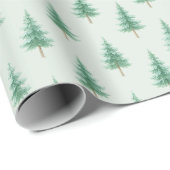 Elegant Watercolor Christmas Tree Wrapping Paper ラッピングペーパー (ロールコーナー)