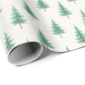 Elegant Watercolor Christmas Tree Wrapping Paper ラッピングペーパー (ロールコーナー)