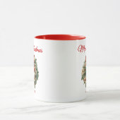 Elegant Watercolor Christmas Wreath マグカップ (中央)