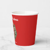 Elegant Watercolor Christmas Wreath 紙コップ (左)