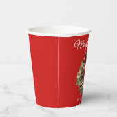 Elegant Watercolor Christmas Wreath 紙コップ (右)