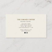 Elegant watercolor Coffee shop 名刺 (裏面)