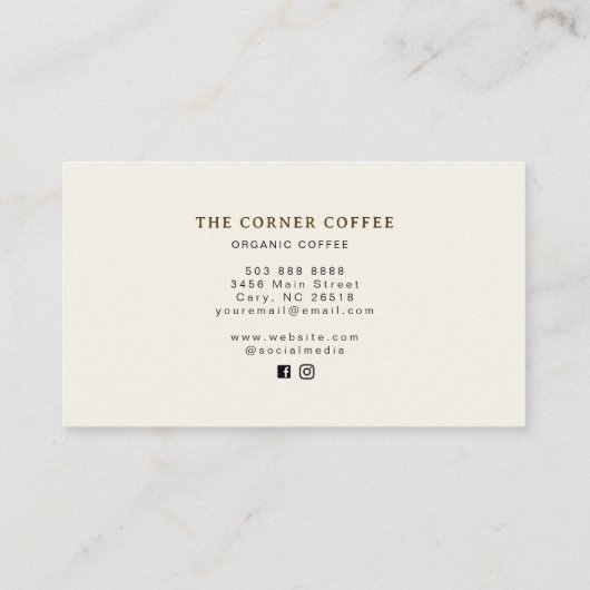 Elegant watercolor Coffee shop  名刺 (裏面)