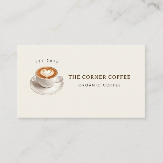 Elegant watercolor Coffee shop  名刺 (正面)