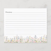 Elegant Watercolor Colorful Floral Recipe Card (裏面)