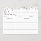 Elegant Watercolor Colorful Floral Recipe Card (正面)