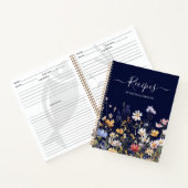 Elegant Watercolor Colorful Wildflower Recipe Book ノートブック (内部)