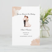 Elegant Watercolor Couple Wedding Invitation 招待状 (スタンド正面)