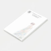 Elegant Watercolor Couture Bridal Fashion Designer ポストイット (アングル)