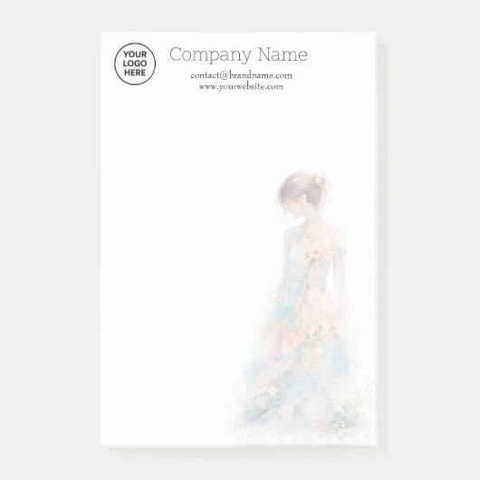 Elegant Watercolor Couture Bridal Fashion Designer ポストイット (正面)