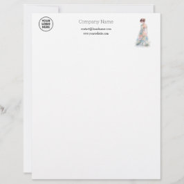 Elegant Watercolor Couture Bridal Fashion Designer レターヘッド