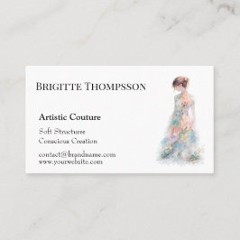 Elegant Watercolor Couture Bridal Fashion Designer 名刺
