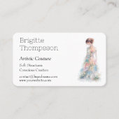 Elegant Watercolor Couture Bridal Fashion Designer 名刺 (正面)