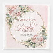 Elegant Watercolor Dusty Pink Flowers Bridal Showe (正面)