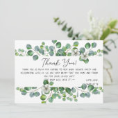 Elegant Watercolor Eucalyptus Baby Shower サンキューカード (スタンド正面)
