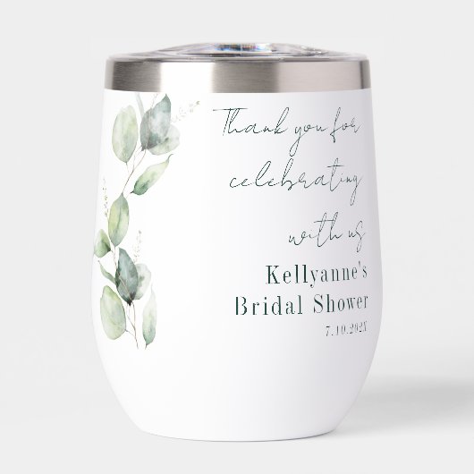 Elegant Watercolor Eucalyptus Bridal Shower Custom (正面)