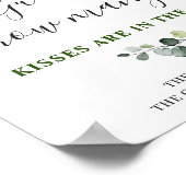 Elegant Watercolor Eucalyptus Bridal Shower Poster ポスター (角)
