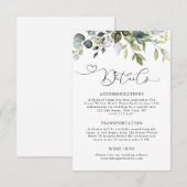 Elegant Watercolor Eucalyptus Foliage Wedding エンクロージャーカード (正面/裏面)