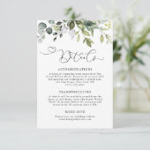 Elegant Watercolor Eucalyptus Foliage Wedding エンクロージャーカード (スタンド正面)