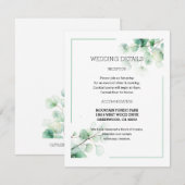 Elegant Watercolor Eucalyptus Greenery Wedding エンクロージャーカード (正面/裏面)