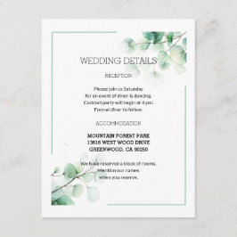 Elegant Watercolor Eucalyptus Greenery Wedding エンクロージャーカード
