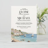 Elegant Watercolor European Destination Wedding 招待状 (スタンド正面)