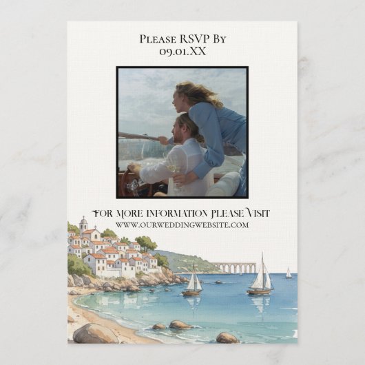 Elegant Watercolor European Destination Wedding 招待状 (裏面)