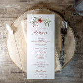 Elegant Watercolor Festive Christmas Dinner Menu メニュー