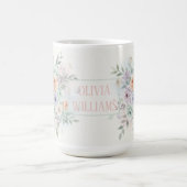 Elegant Watercolor Floral  コーヒーマグカップ (中央)