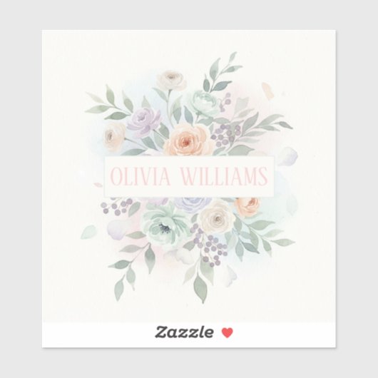 Elegant Watercolor Floral  シール (シート)